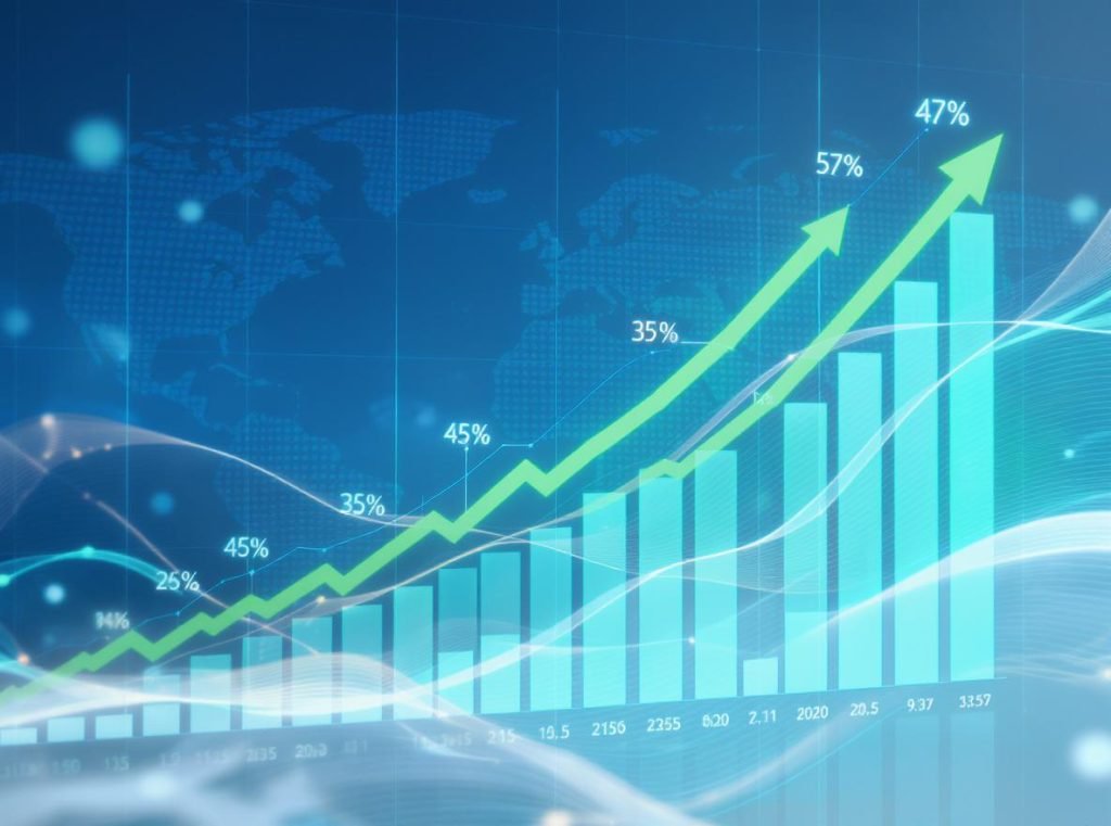 Market trends infographic showing corrugated recycling growth projections and industry statistics