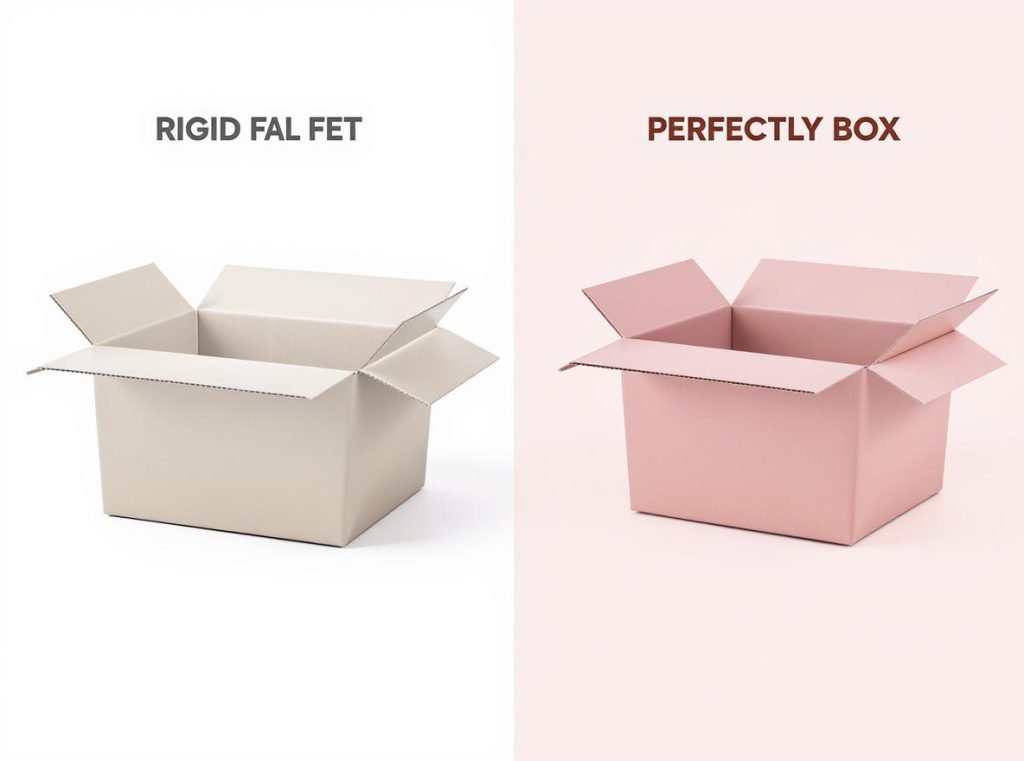 Comparison showing common rigid box fitting mistakes versus perfect alignment