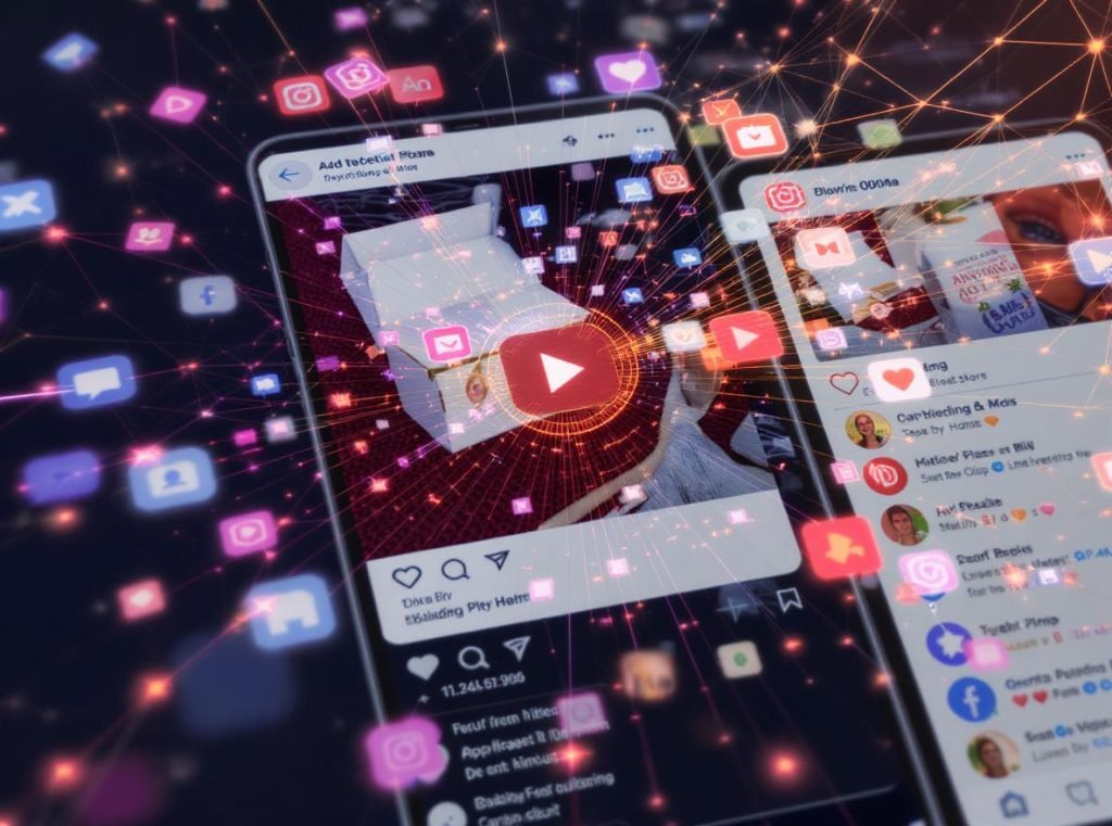 Social media sharing interface showing customers posting unboxing experiences