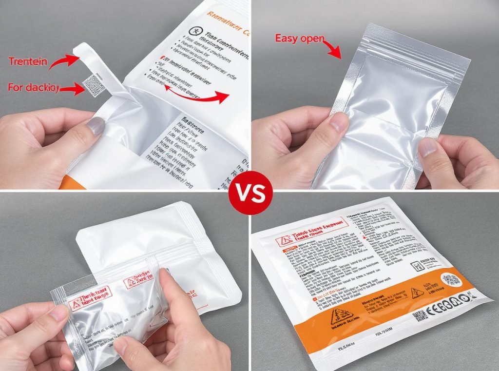 Packaging demonstrating balance between security features and easy-open accessibility
