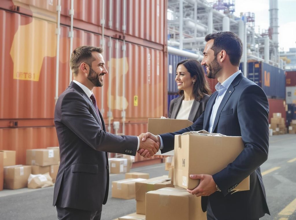 Business handshake representing partnership with Chinese packaging manufacturers