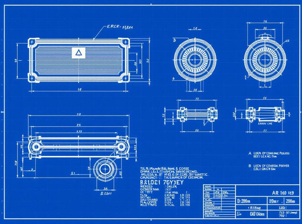 Technical design blueprints showing magnetic closure integration specifications and measurements