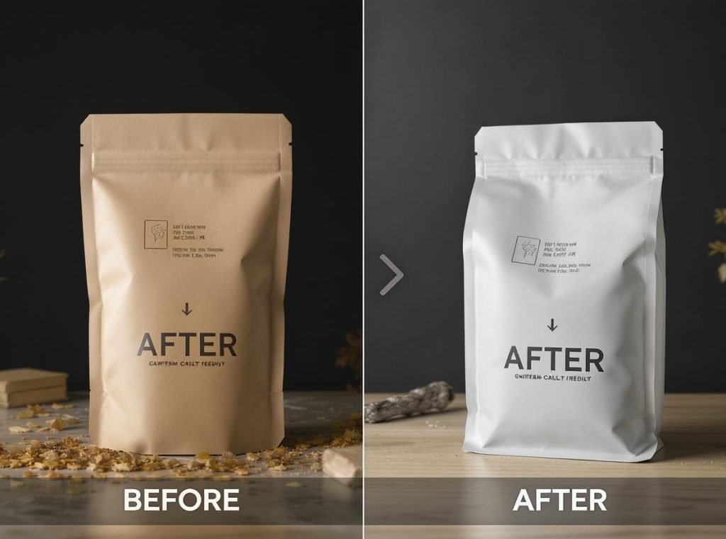 Business transformation showing packaging cost savings and operational improvements