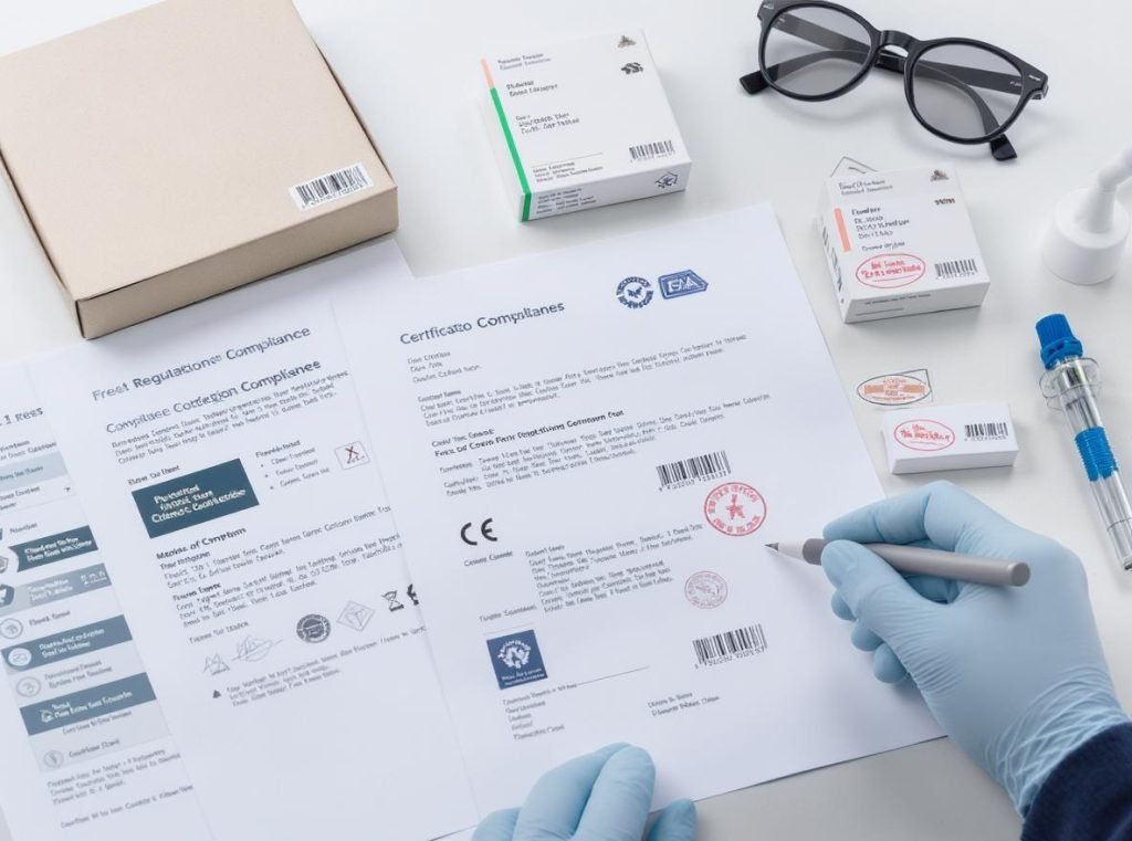 Packaging compliance documentation showing regulatory requirements for different channels