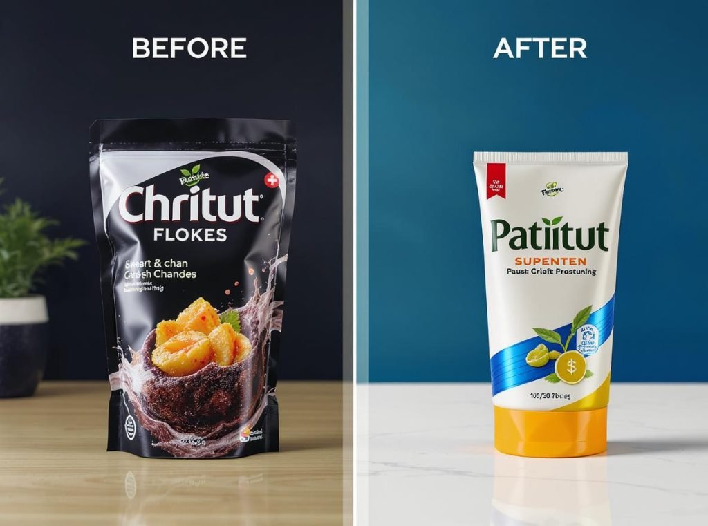 Product transformation success story showing before and after custom packaging upgrade results