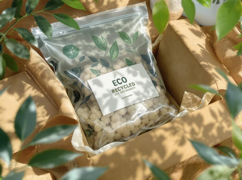 Sustainable packaging materials including recycled cardboard and biodegradable cushioning