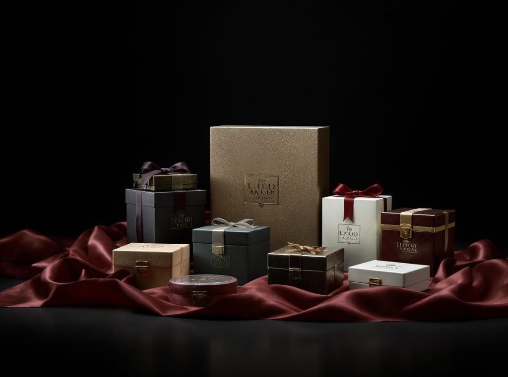 Premium magnetic closure rigid boxes showcasing luxury packaging solutions for high-end brands