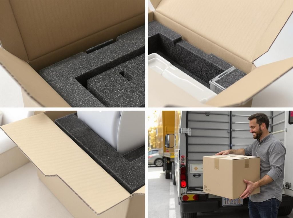 Complete foam insert packaging solution from shipping to unboxing