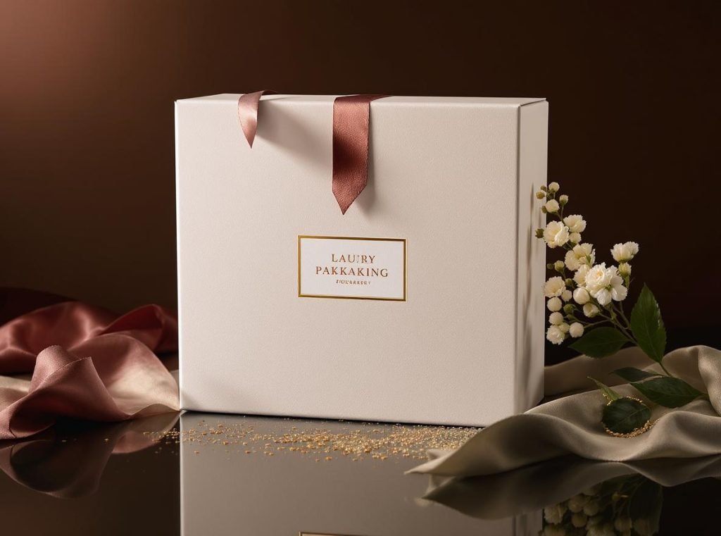 Premium shoulder neck rigid box packaging solution luxury brand presentation summary