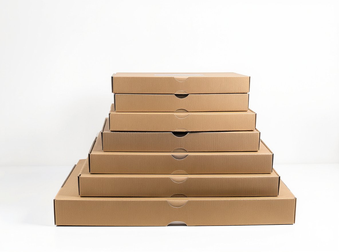 Multiple premium pizza boxes showing key features like ventilation holes and corrugated construction