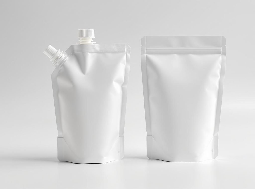 Spout pouch vs standard pouch comparison showing key differences in packaging design