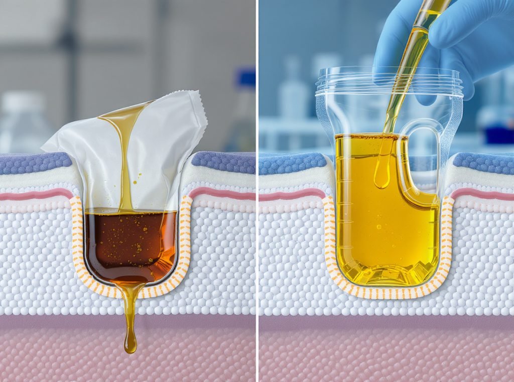 Comparison between regular packaging and oil-resistant specialized packaging materials