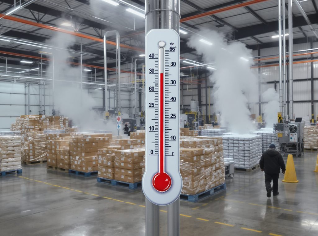 Temperature controlled dairy warehouse showing critical refrigeration requirements for cheese and yogurt storage
