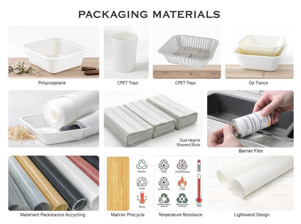 Comparison of superior packaging materials including polypropylene and CPET for ready-to-eat meals