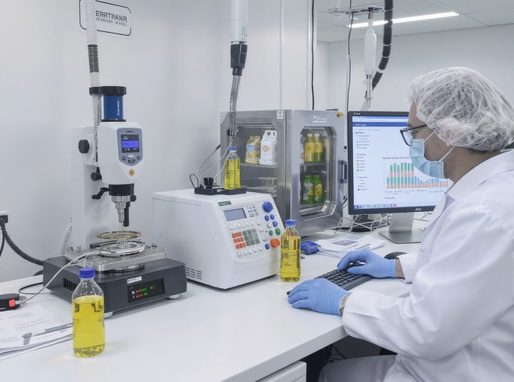 Laboratory testing equipment for determining oil packaging barrier level requirements