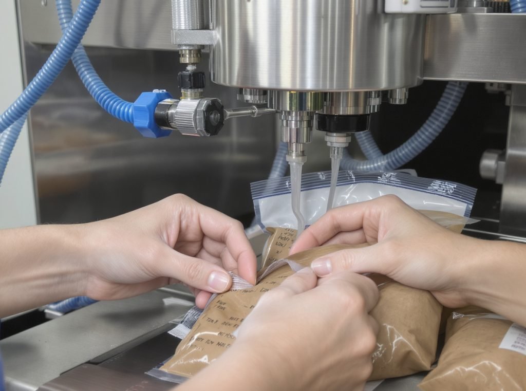 Nitrogen flushing and oxygen control equipment for tea packaging preservation