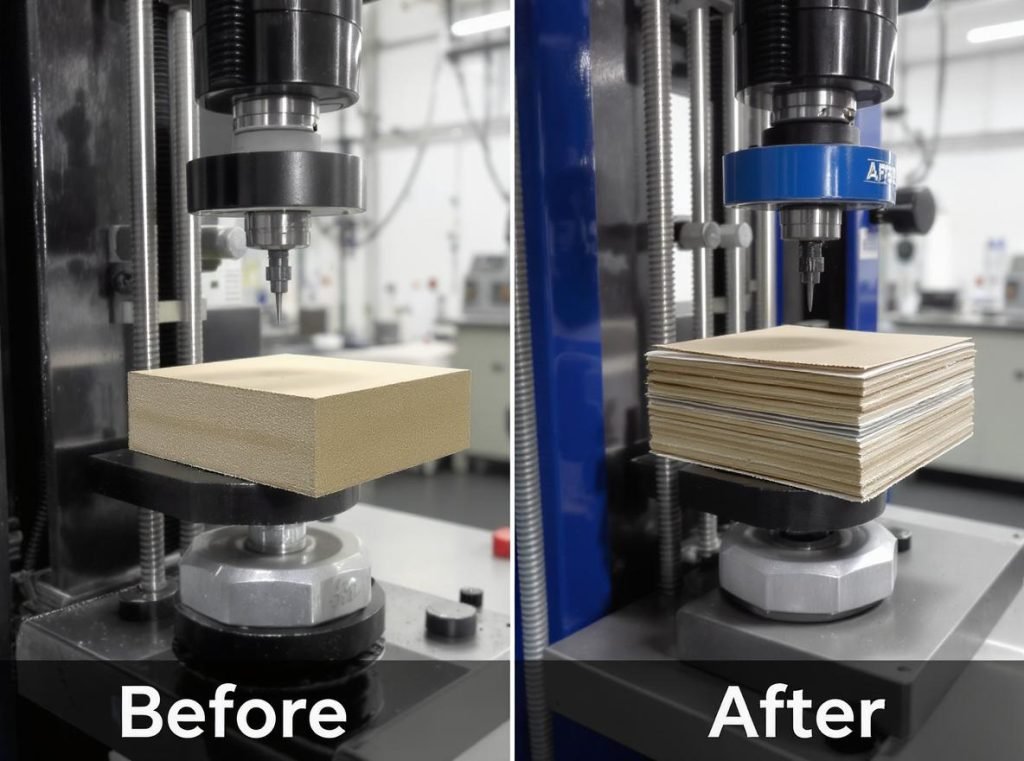 Durability testing comparison between laminated and standard paperboard materials