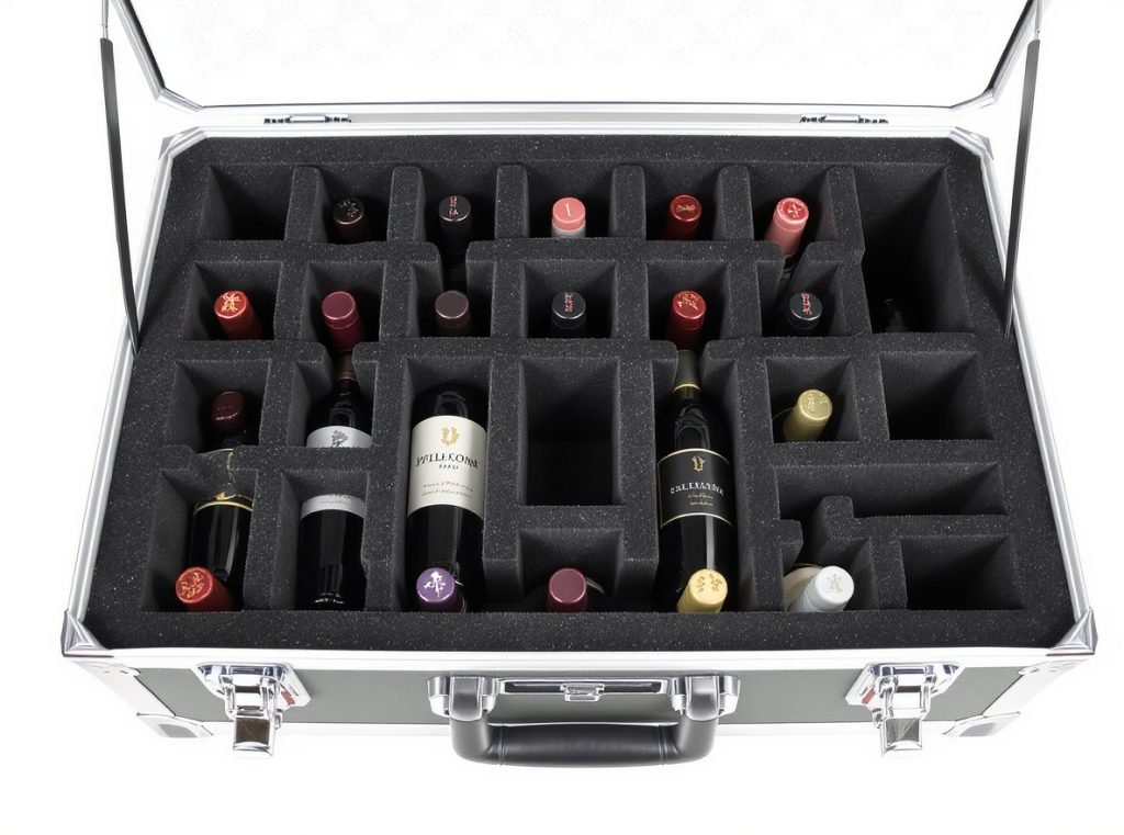 Multi-bottle wine case packaging grid system protective dividers