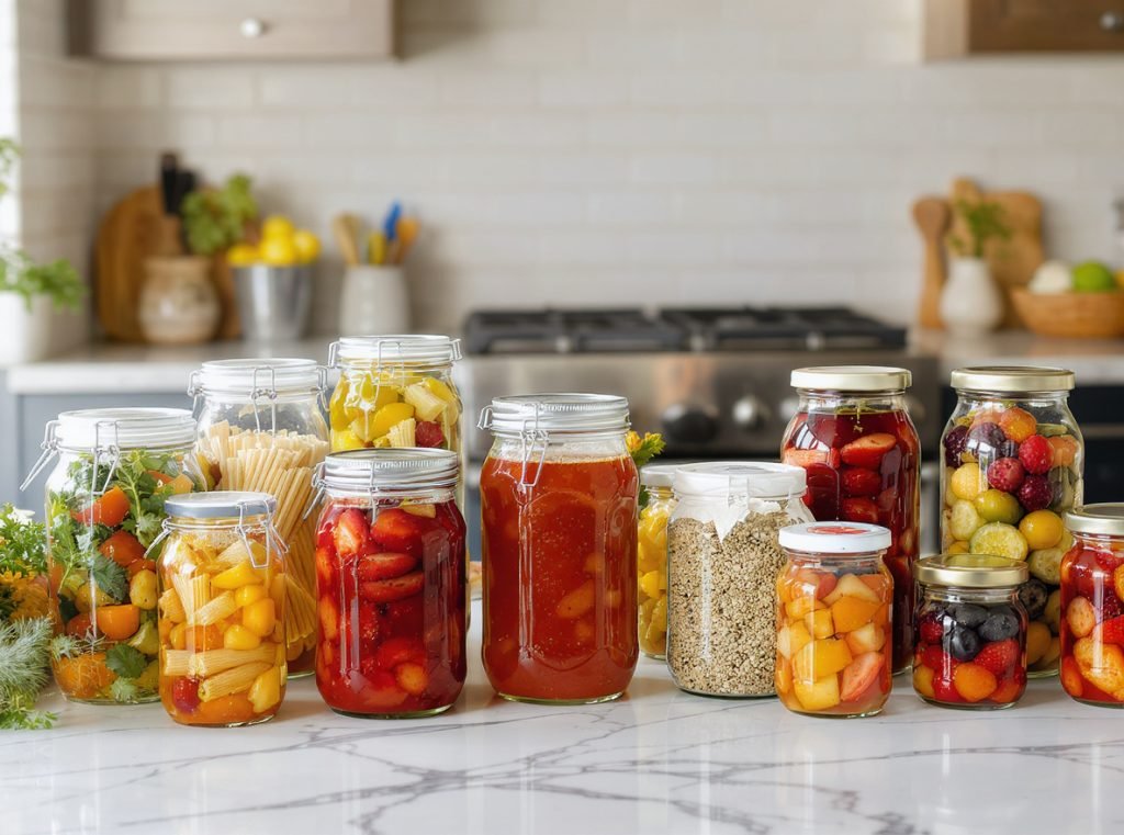Various food types ideally suited for glass jar packaging