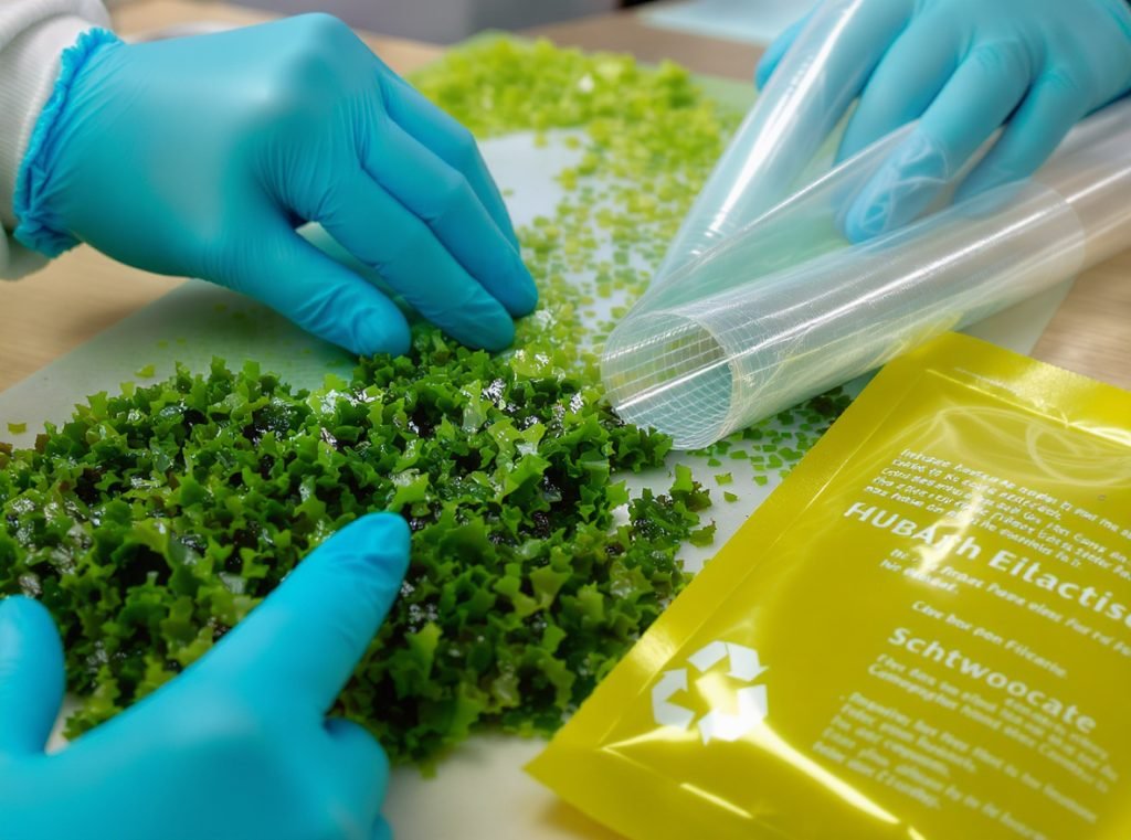 Sustainable chocolate packaging materials including compostable bioplastics and plant-based alternatives