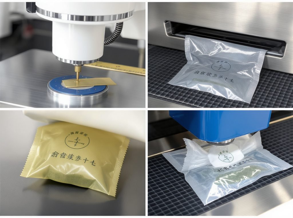 Ultrasonic sealing machine creating precise seals on tea bag packaging