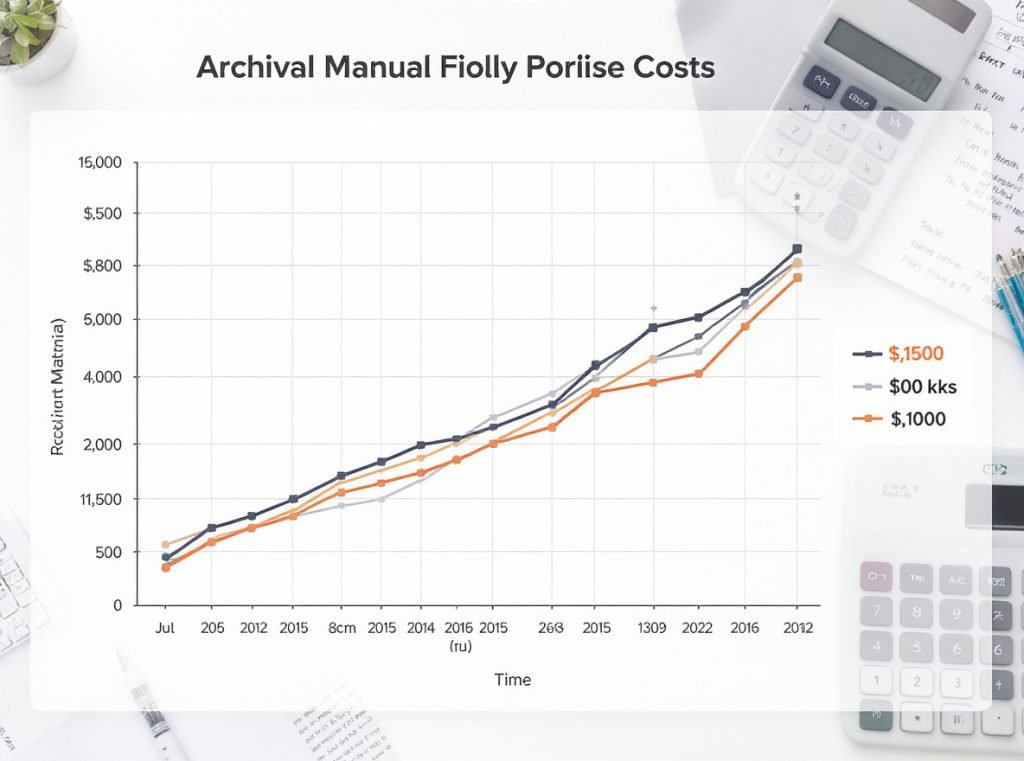 Cost analysis chart comparing archival storage material investments