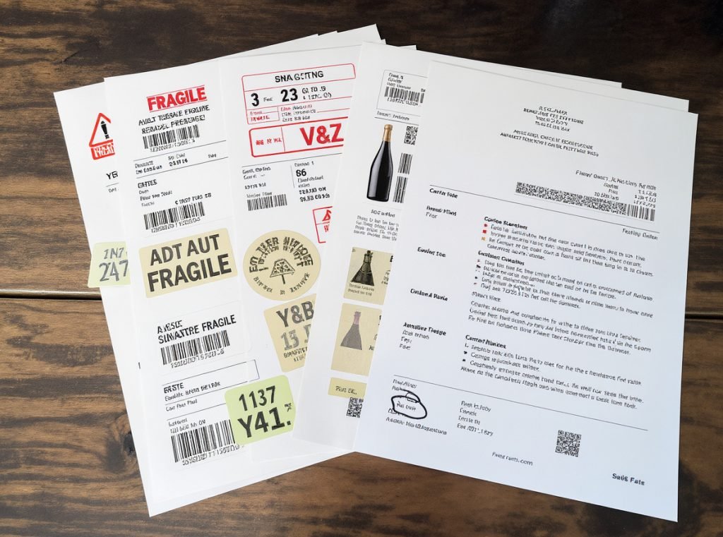 Wine shipping carrier requirements labels fragile adult signature