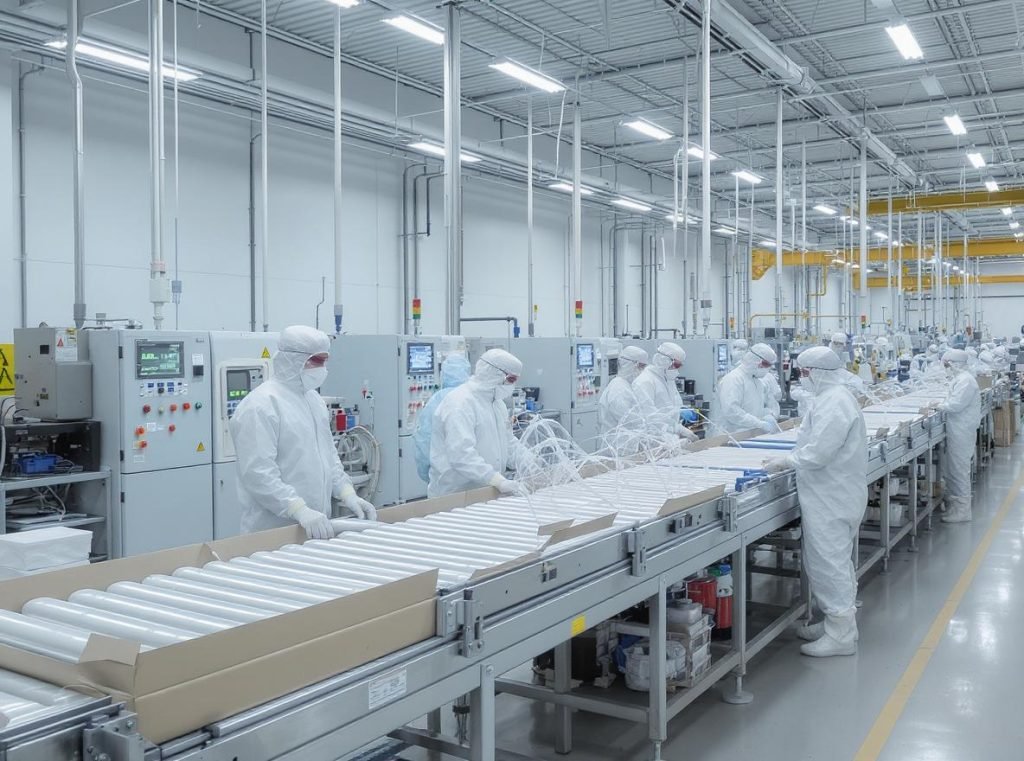 Clean manufacturing facility for food-safe flexible packaging production