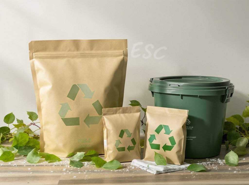 Sustainable and recyclable bakery packaging materials with environmental conservation theme