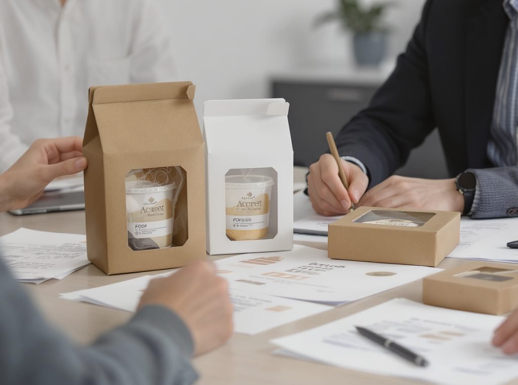 Professional packaging consultation for custom food boxes with transparent windows