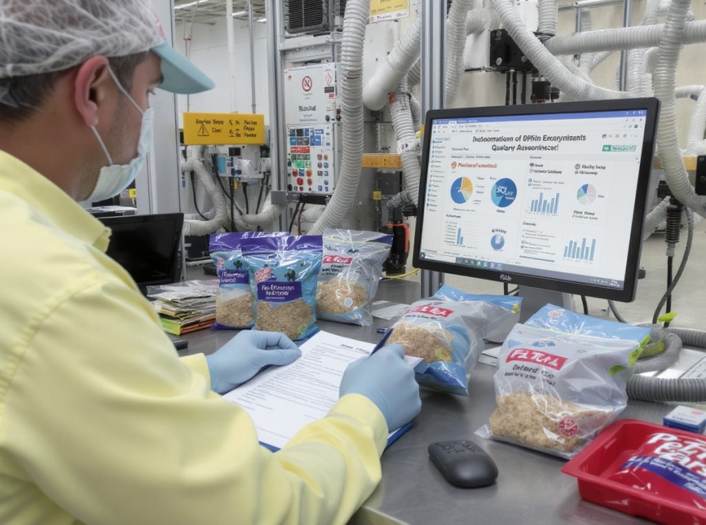 Environmental protection systems for pet food packaging storage