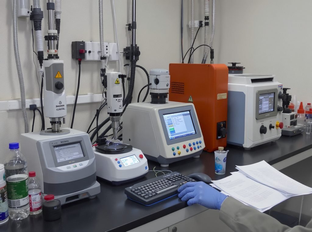 Quality control laboratory testing tea packaging barrier properties and seal integrity