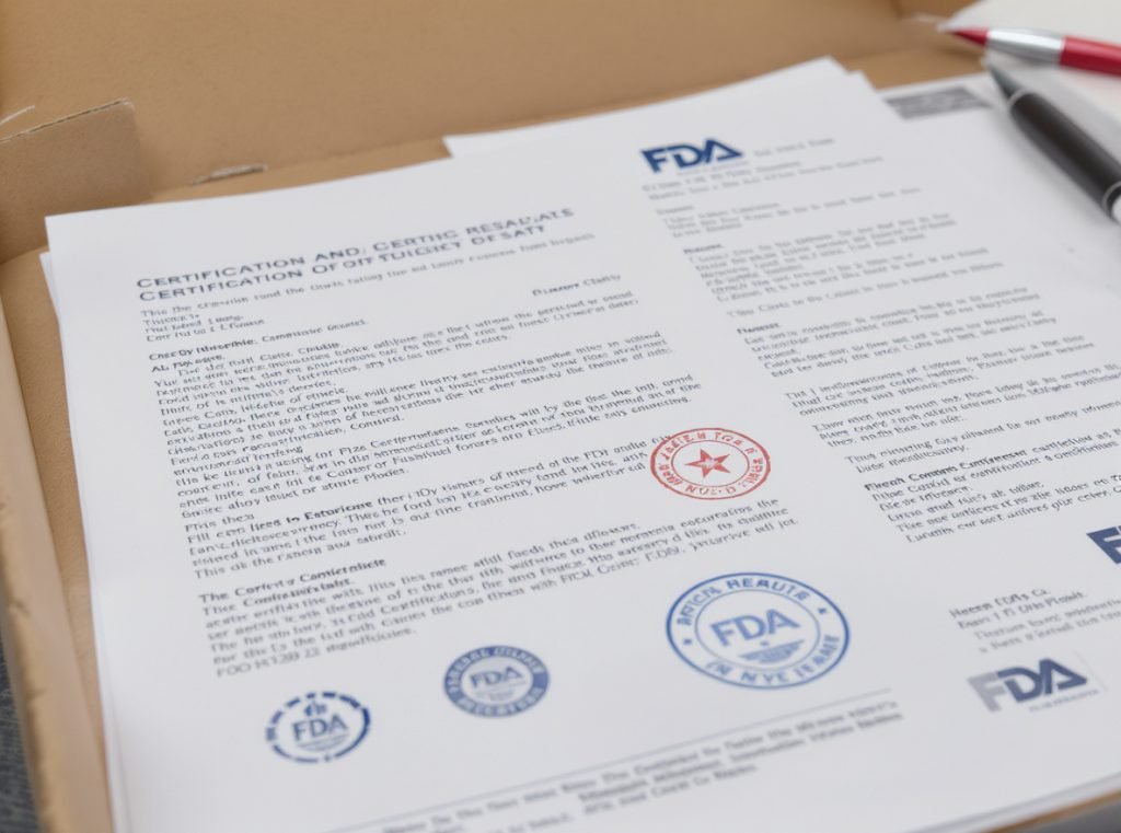 FDA compliance certification for food-safe pizza box materials and manufacturing