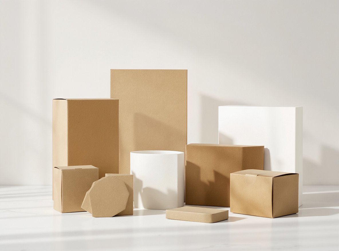 Best materials for secondary cosmetic packaging including kraft paper corrugated cardboard rigid paperboard