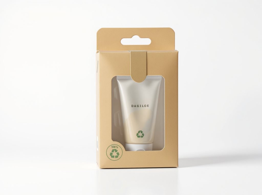 Simple recyclable cardboard box with easy-open design demonstrating frustration-free packaging principles
