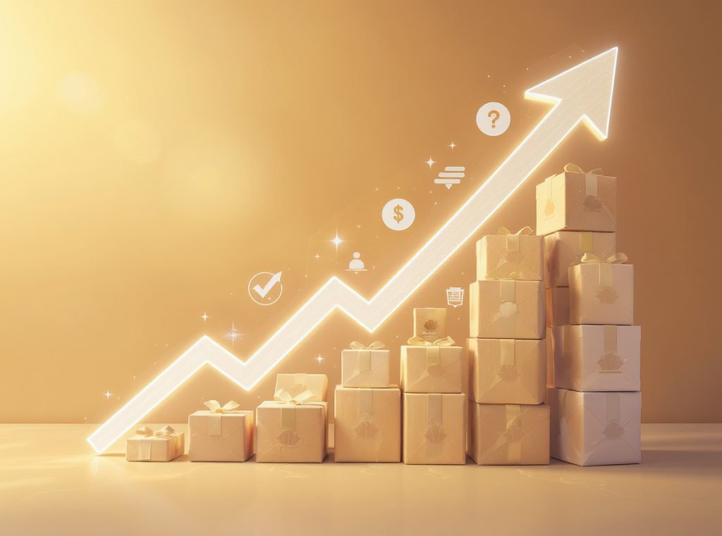 Packaging cross-selling success revenue growth business results visualization