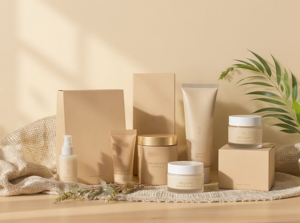 Kraft paper cosmetic packaging boxes eco-friendly sustainable natural materials