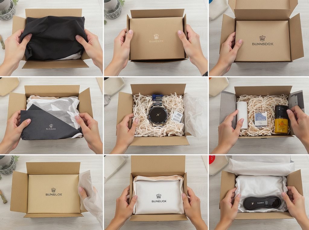 Multiple unboxing moments showing customer surprise reactions to internal printing designs