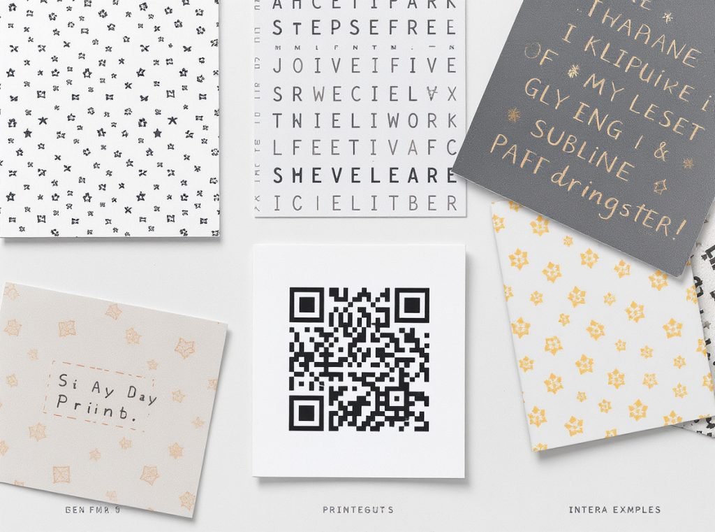 Various internal printing design ideas including patterns messages and interactive elements