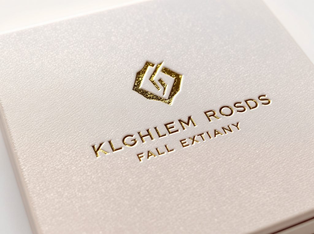 Combined foil stamping and embossing on luxury cosmetic packaging