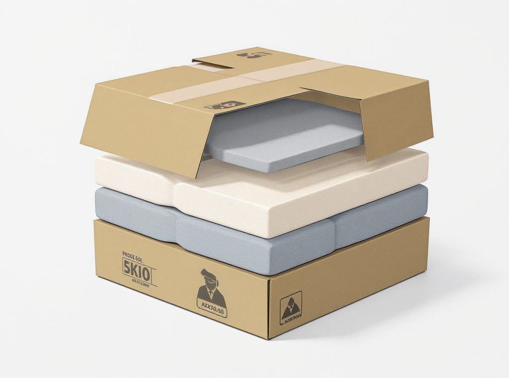 Cushioning and void fill materials creating protective layers around shipped products