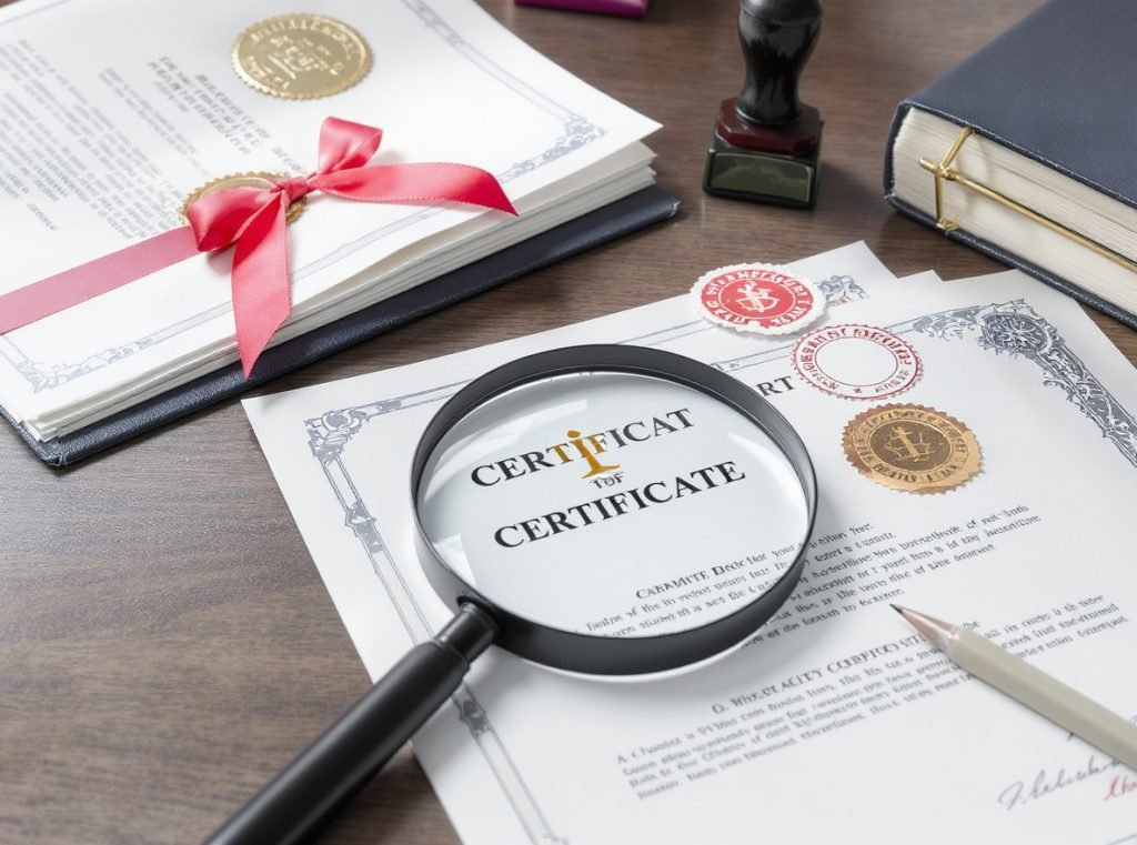 Sustainable packaging certifications FSC COSMOS ISO quality verification documents badges