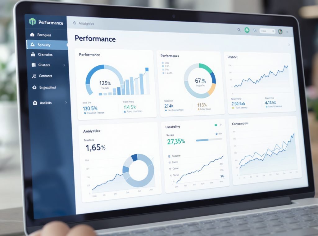 Business dashboard measuring packaging damage rates and KPI performance metrics