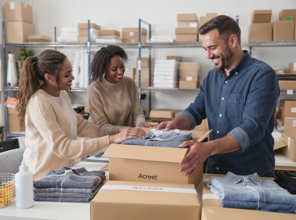 Professional clothing packaging results showing wrinkle-free delivery and customer satisfaction with Acreet packaging solutions