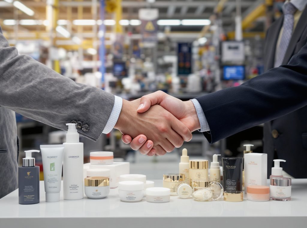 Successful partnership with reliable cosmetic jar supplier showing quality products and satisfied collaboration